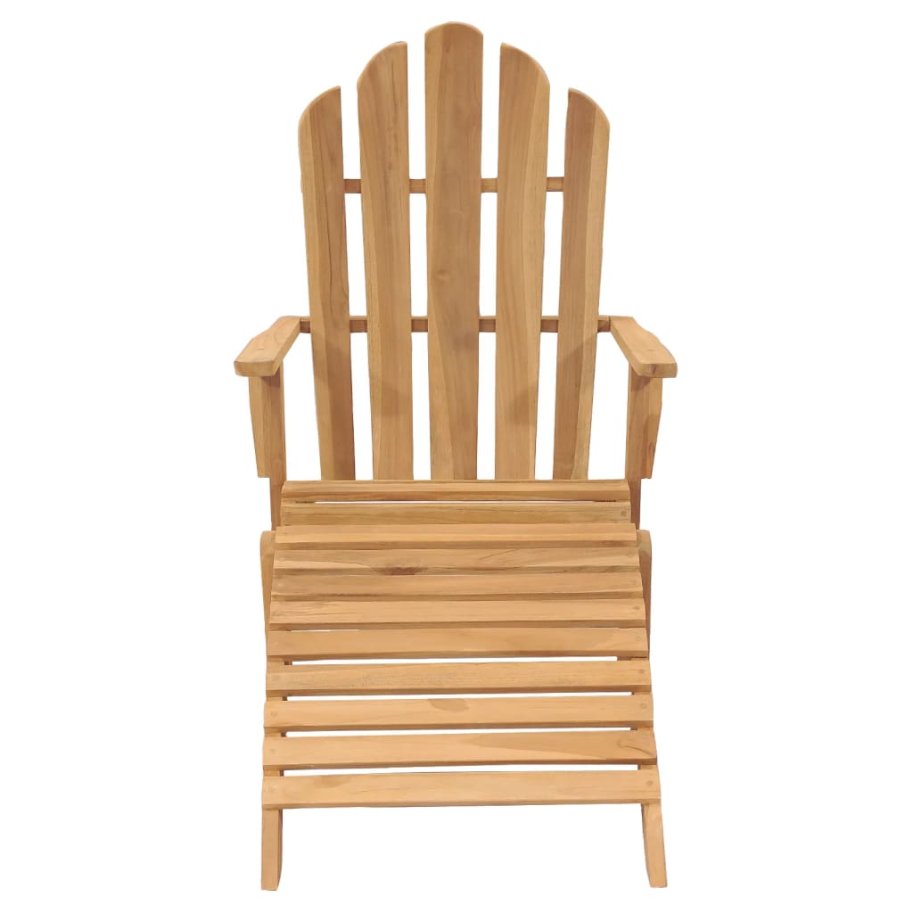 Sedie Adirondack con Poggiapiedi 2 pz in Legno Massello di Teak