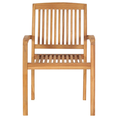 Sedie da Giardino Impilabili 6 pz in Legno Massello di Teak