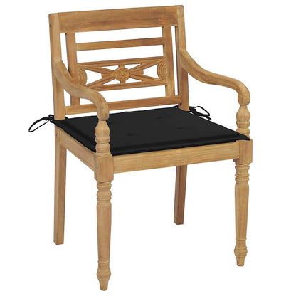 Sedie Batavia con Cuscini 8 pz in Legno Massello di Teak