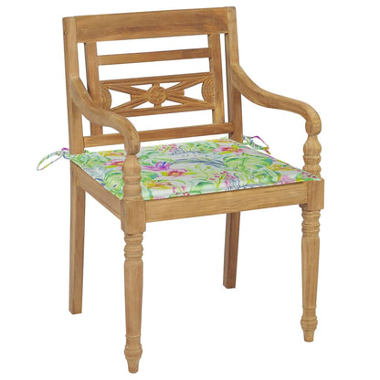 Sedie Batavia con Cuscini 8 pz in Legno Massello di Teak