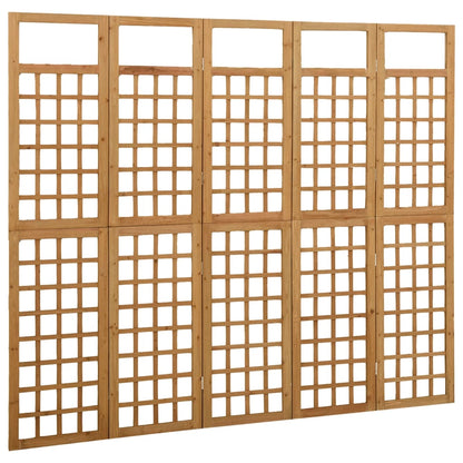 Divisorio a 5 Pannelli in Legno Massello di Abete 201,5x180 cm