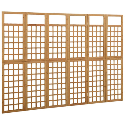 Divisorio a 6 Pannelli in Legno Massello di Abete 242,5x180 cm