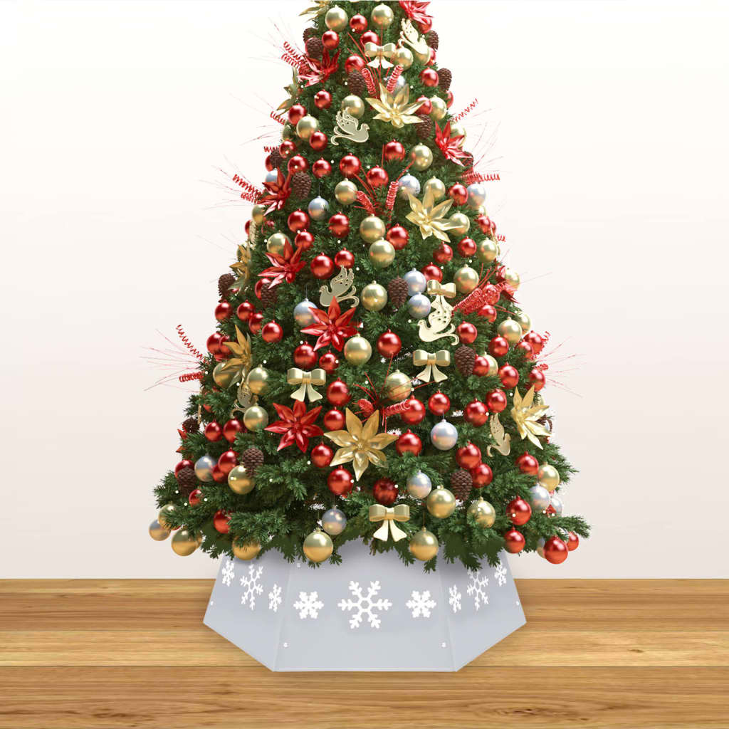 Gonna per Albero di Natale Argento e Bianco Ã˜68x25 cm