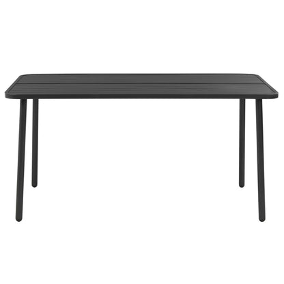 Set Mobili da Pranzo per Giardino 5 pz in Acciaio Grigio Scuro