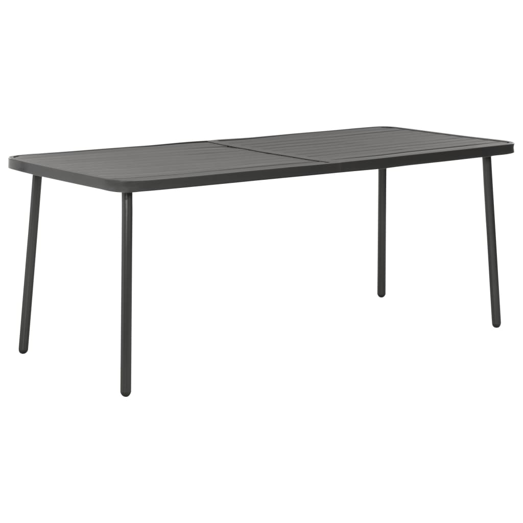 Set Mobili da Pranzo per Giardino 7 pz in Acciaio Grigio Scuro