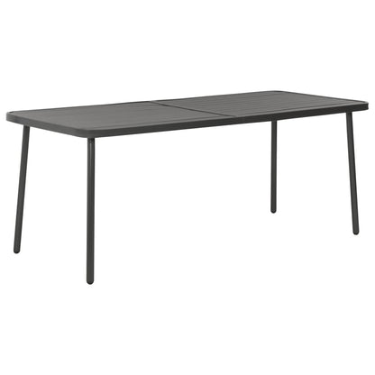 Set Mobili da Pranzo per Giardino 7 pz in Acciaio Grigio Scuro