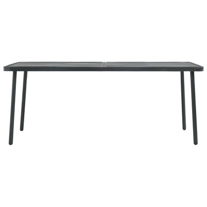 Set Mobili da Pranzo per Giardino 7 pz in Acciaio Grigio Scuro