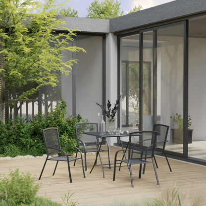 Set Pranzo da Giardino 5 pz in Acciaio Antracite