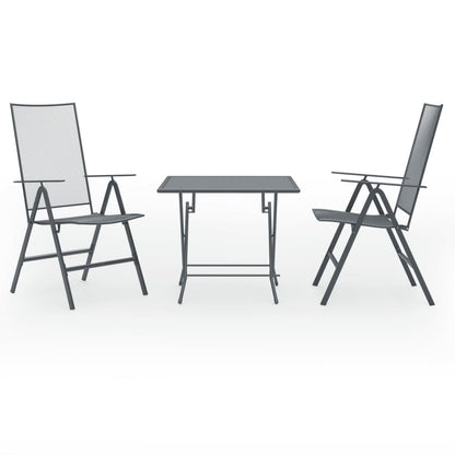 Set Pranzo da Giardino 3 pz in Acciaio Antracite