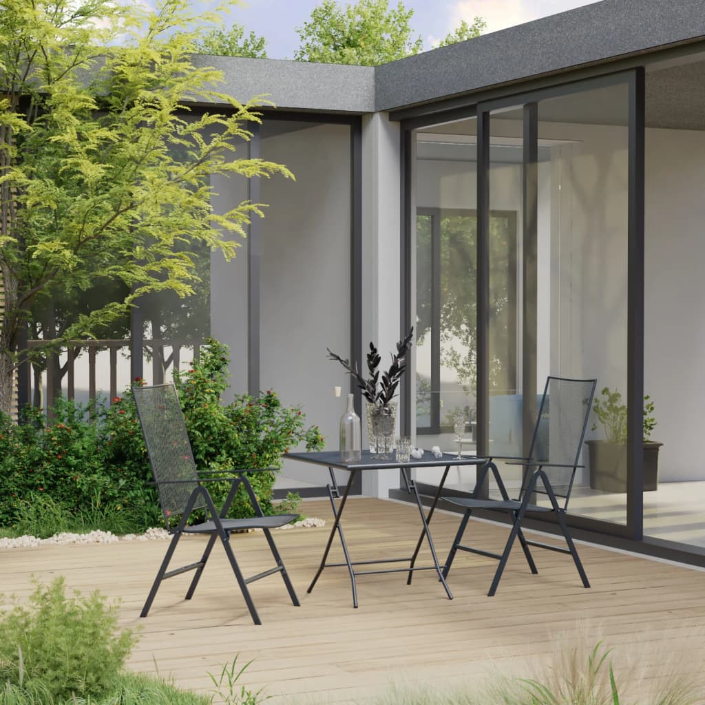 Set Pranzo da Giardino 3 pz in Acciaio Antracite