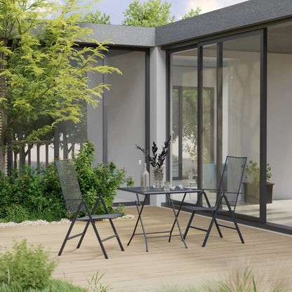 Set Pranzo da Giardino 3 pz in Acciaio Antracite
