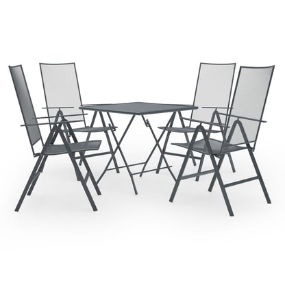 Set Pranzo da Giardino 5 pz in Acciaio Antracite