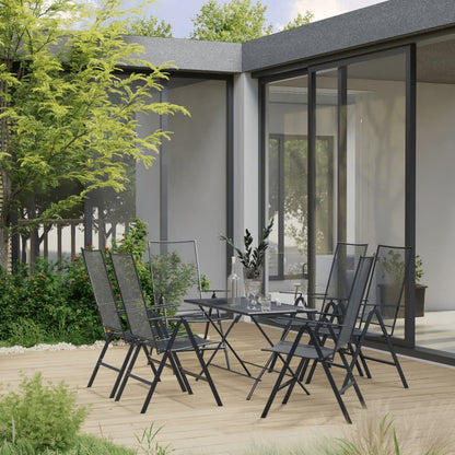 Set Pranzo da Giardino 7 pz in Acciaio Antracite