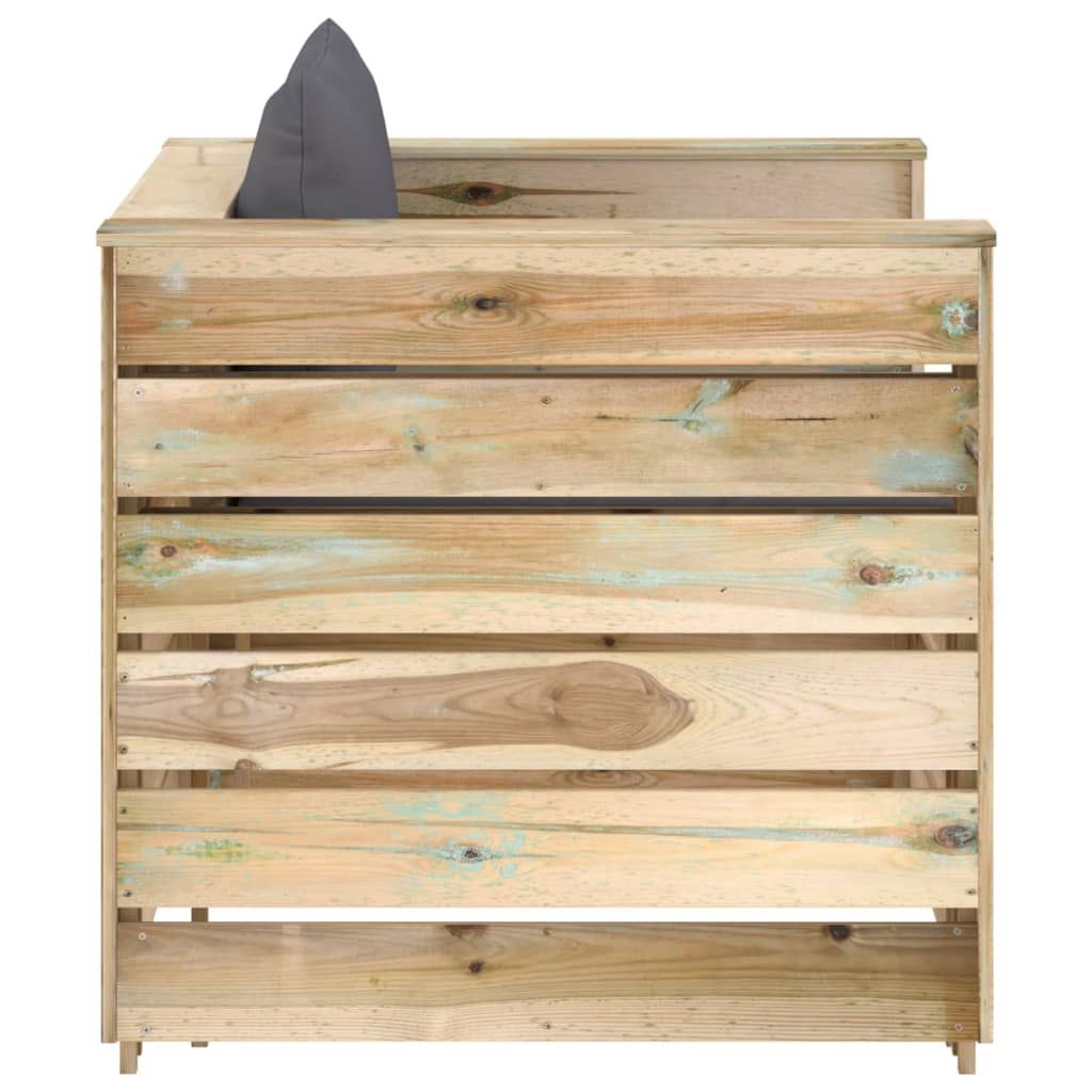 Set Salotto da Giardino 2pz con Cuscini Legno Impregnato Verde