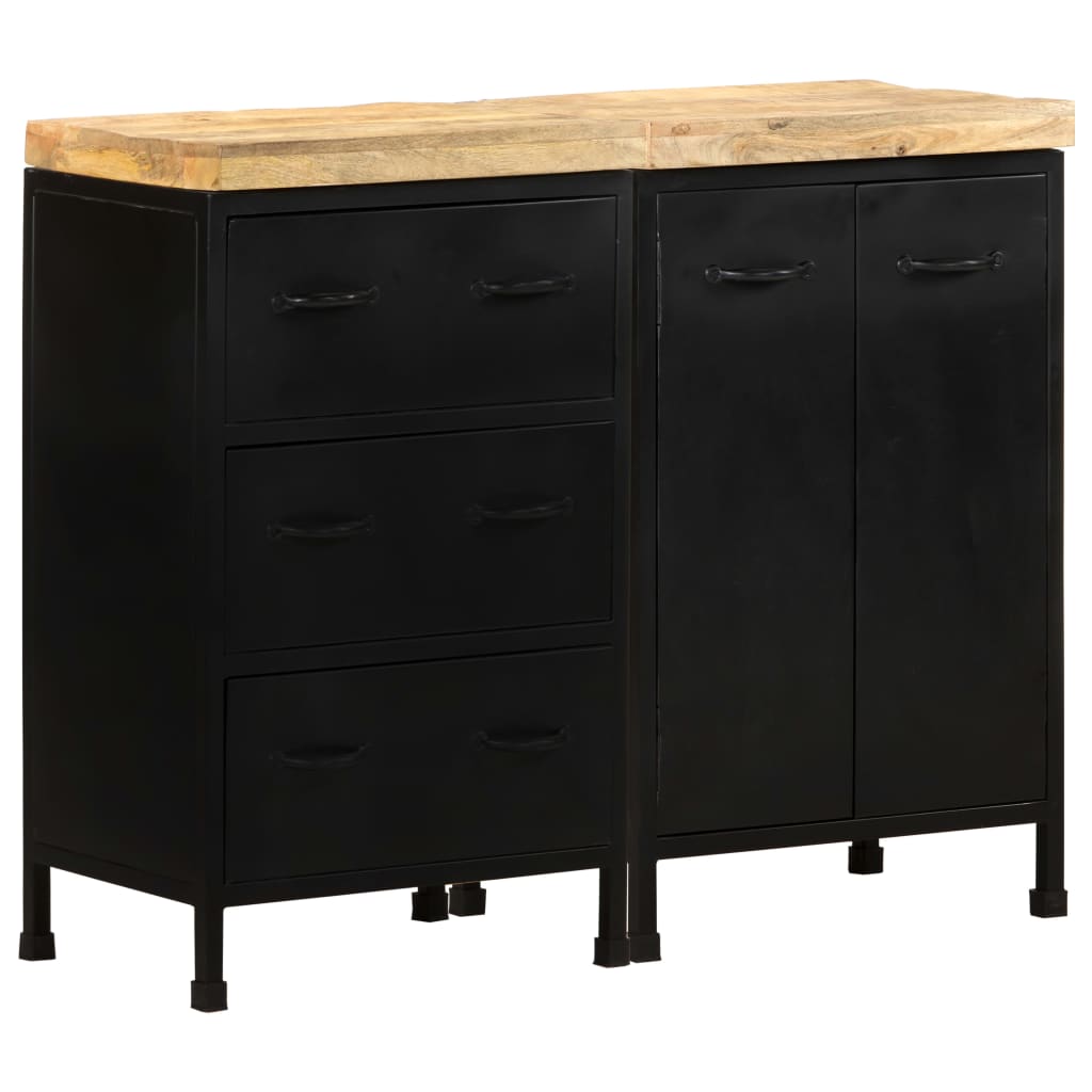 Credenza con 3 Cassetti e 2 Ante in Massello di Mango Grezzo