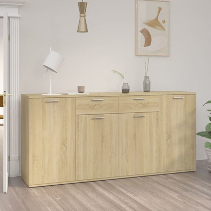 Credenza Rovere Sonoma 160x36x75 cm in Legno Multistrato