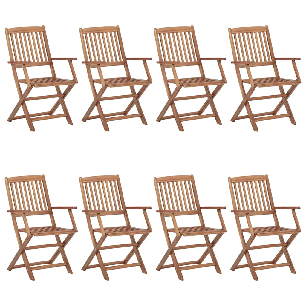 Sedie da Esterni Pieghevoli 8 pz in Legno Massello Acacia