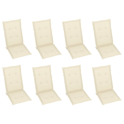 Sedie Giardino Reclinabili 8pz Cuscini Massello Acacia Grigio