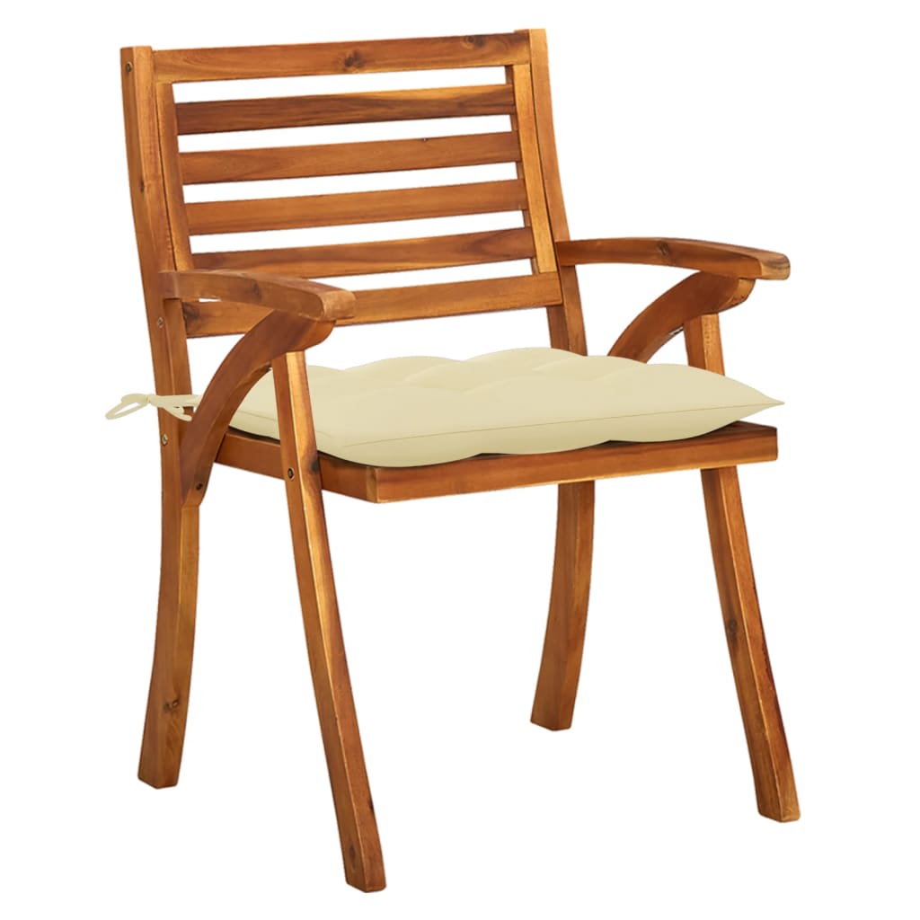 Sedie da Giardino con Cuscini 8 pz in Legno Massello di Acacia