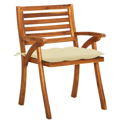 Sedie da Giardino con Cuscini 8 pz in Legno Massello di Acacia