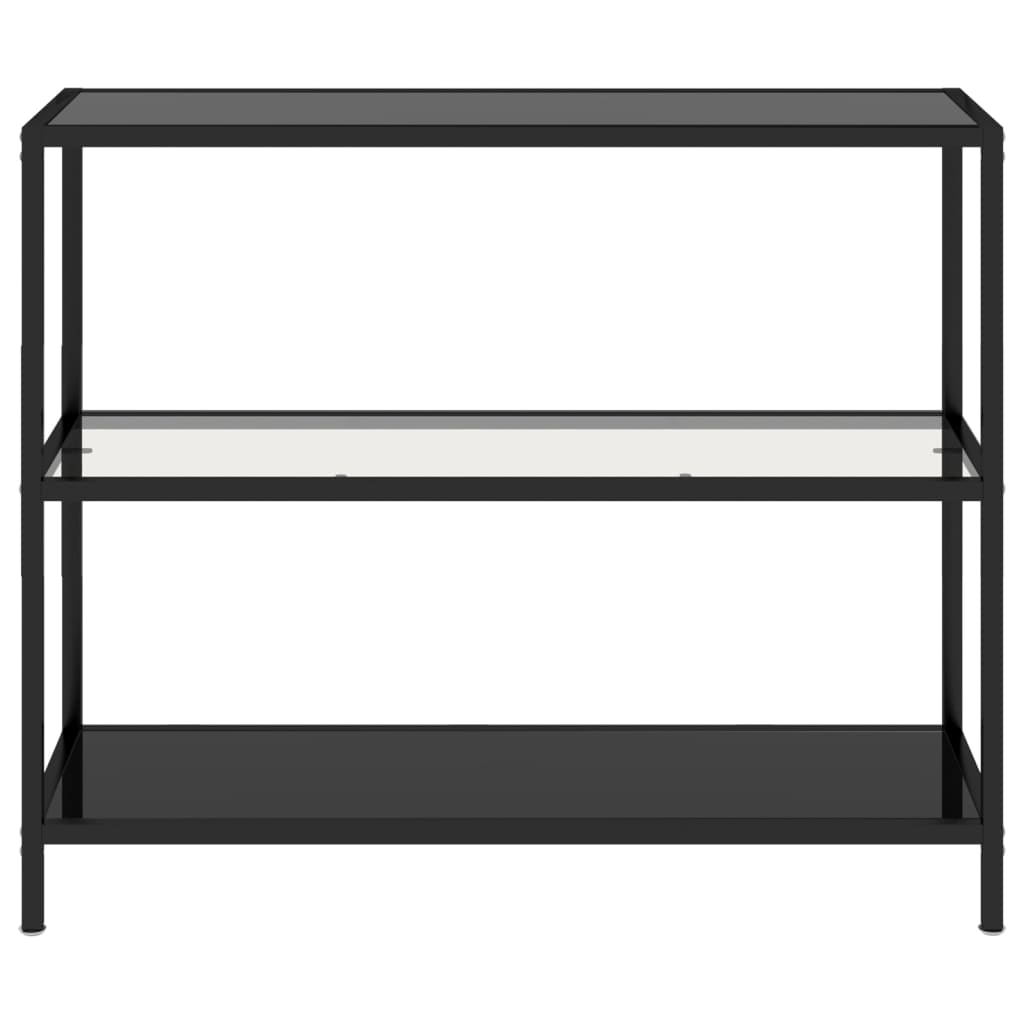 Scaffale Trasparente e Nero 100x36x90 cm in Vetro Temperato