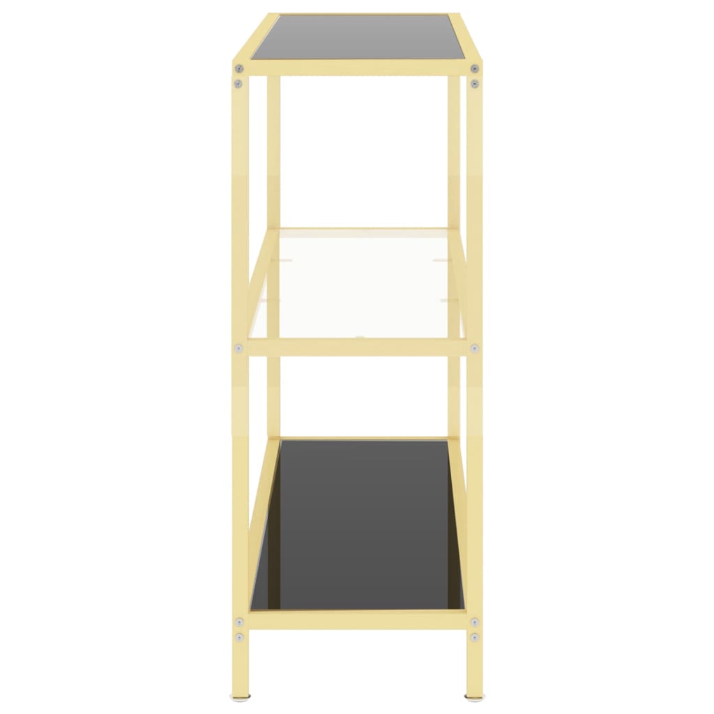 Scaffale Nero e Trasparente 100x36x90 cm in Vetro Temperato