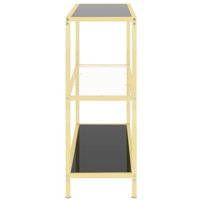 Scaffale Nero e Trasparente 100x36x90 cm in Vetro Temperato