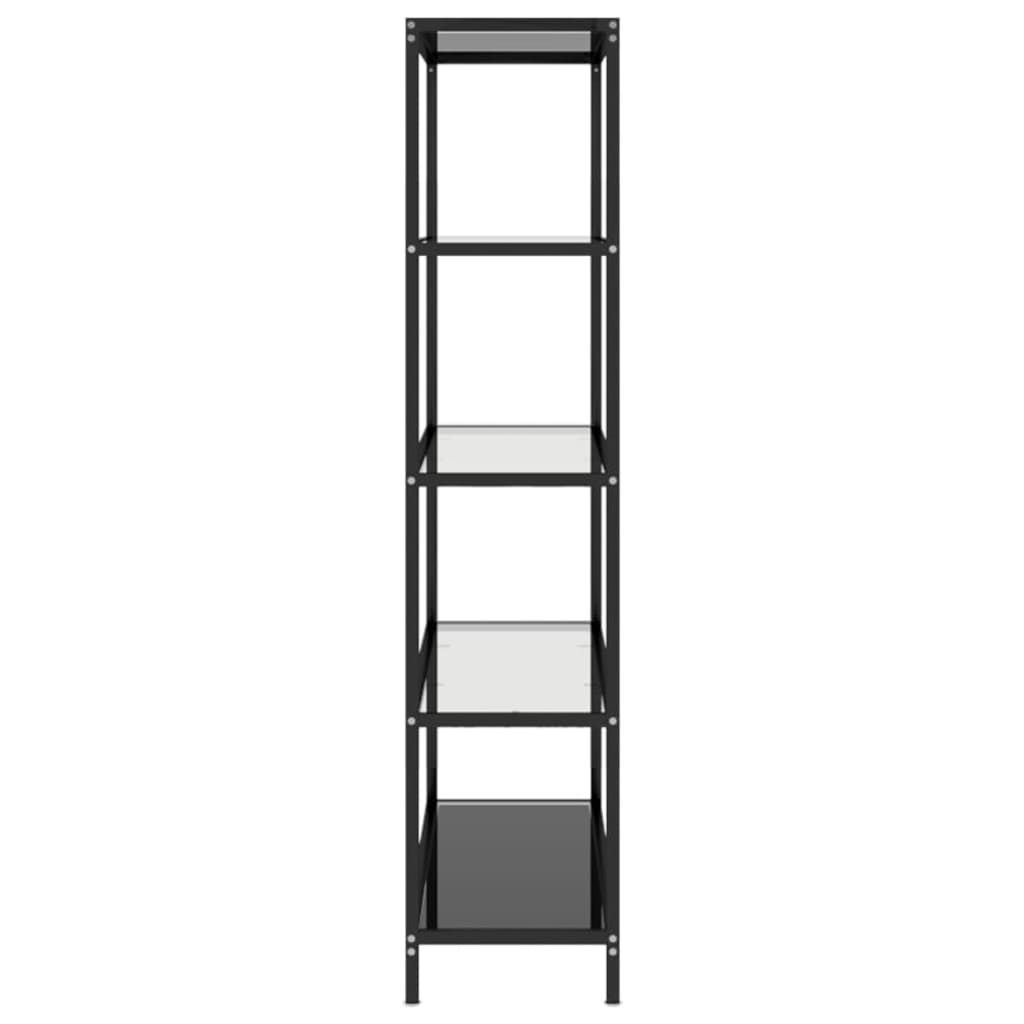 Scaffale Nero e Trasparente 100x36x168 cm in Vetro Temperato