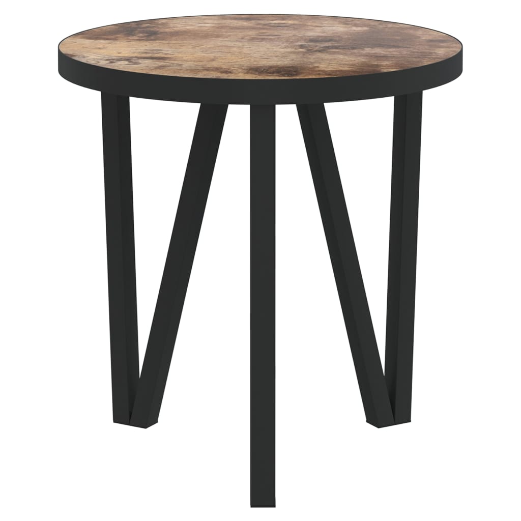 Tavolino Nero e Giallo Ã˜35 cm in MDF