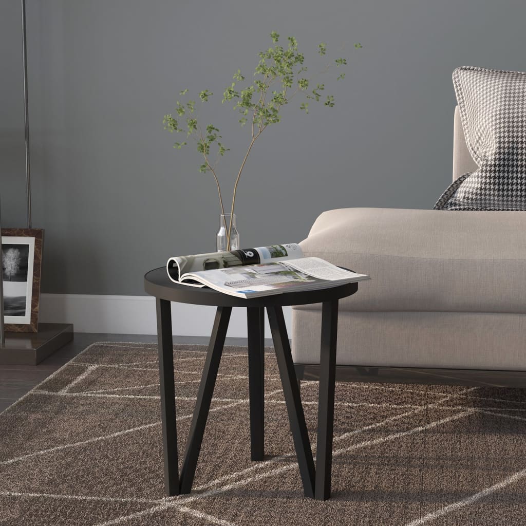 Tavolino Nero Ã˜35 cm in MDF