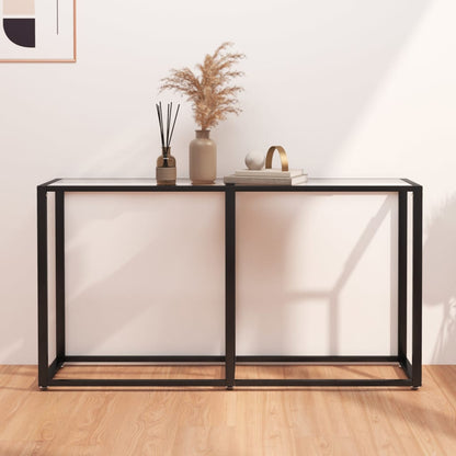 Tavolo Consolle Trasparente 140x35x75,5 cm in Vetro Temperato
