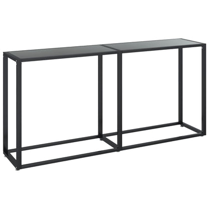 Tavolo Consolle Nero 160x35x75,5 cm in Vetro Temperato