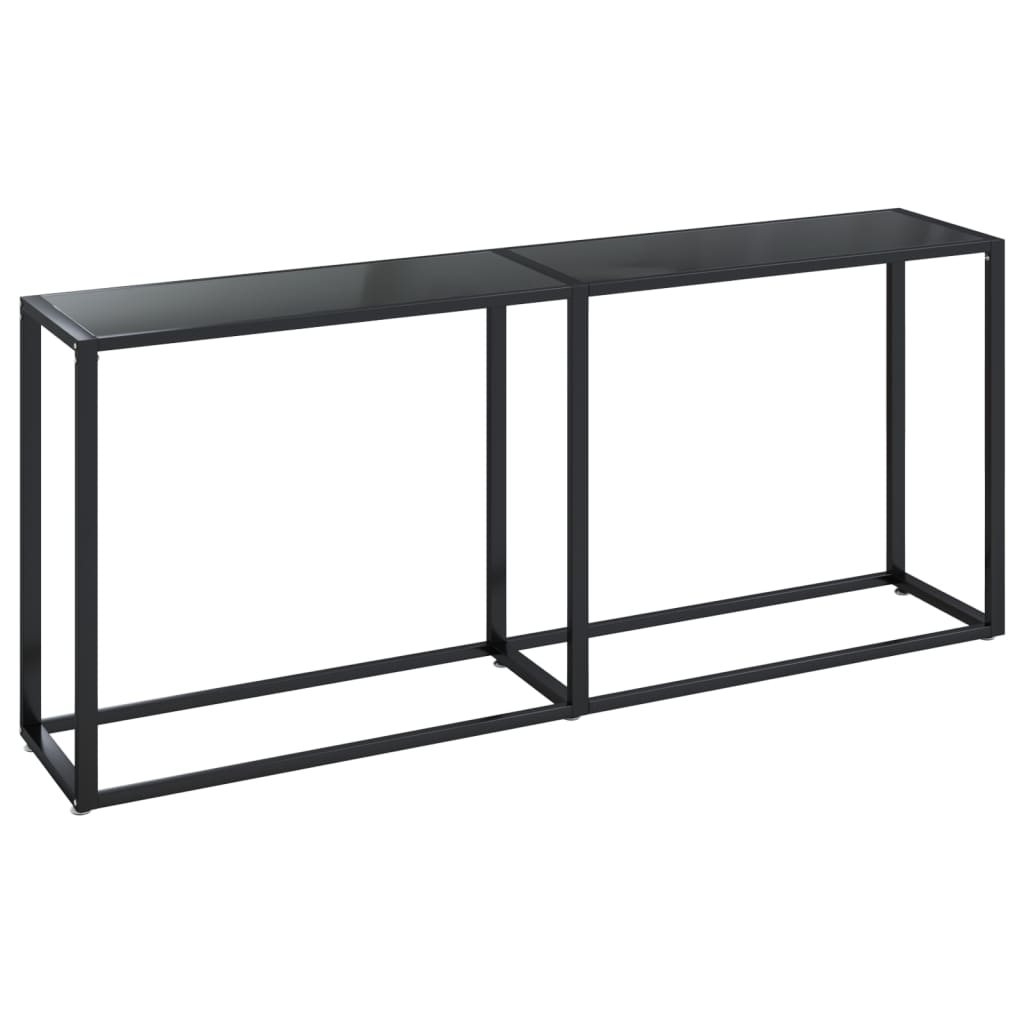 Tavolo Consolle Nero 180x35x75,5 cm in Vetro Temperato