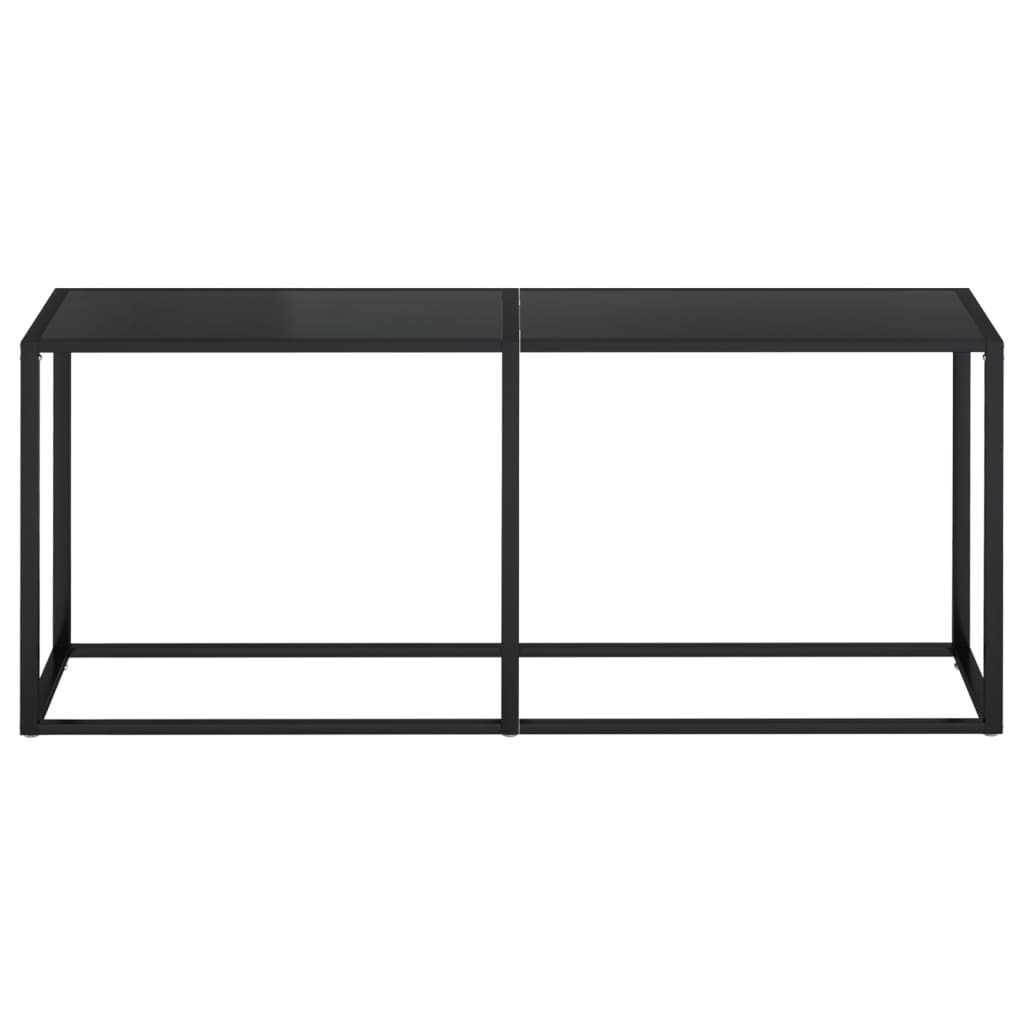 Tavolo Consolle Nero 180x35x75,5 cm in Vetro Temperato