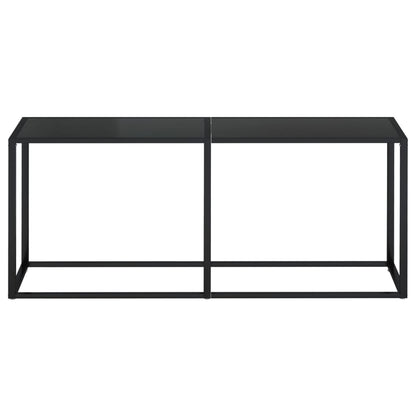 Tavolo Consolle Nero 180x35x75,5 cm in Vetro Temperato