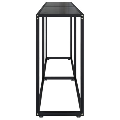 Tavolo Consolle Nero 180x35x75,5 cm in Vetro Temperato