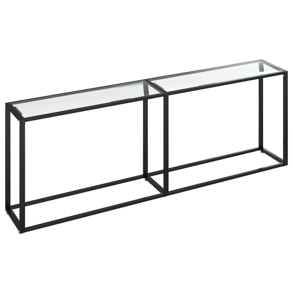 Tavolo Consolle Trasparente 220x35x75,5 cm in Vetro Temperato