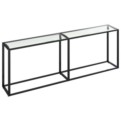 Tavolo Consolle Trasparente 220x35x75,5 cm in Vetro Temperato
