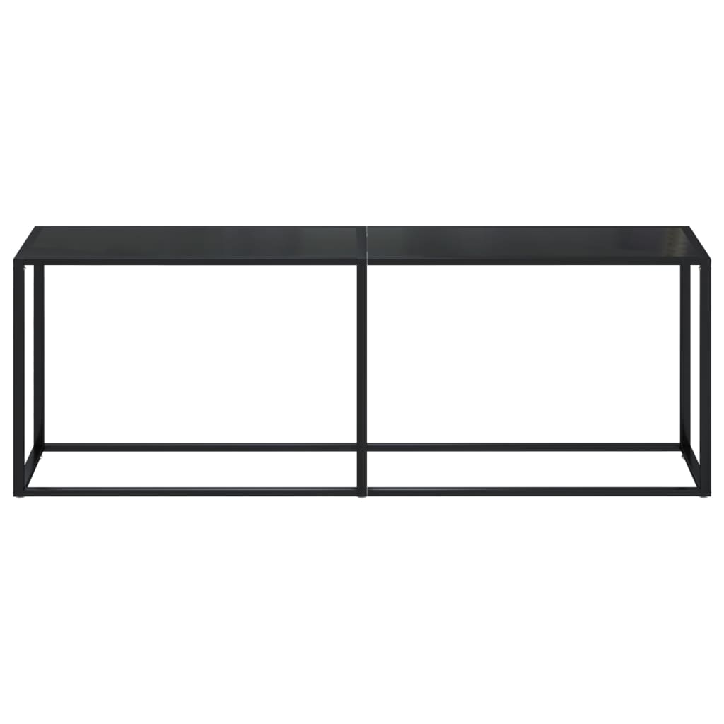 Tavolo Consolle Nero 220x35x75,5 cm in Vetro Temperato
