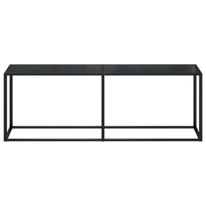 Tavolo Consolle Nero 220x35x75,5 cm in Vetro Temperato