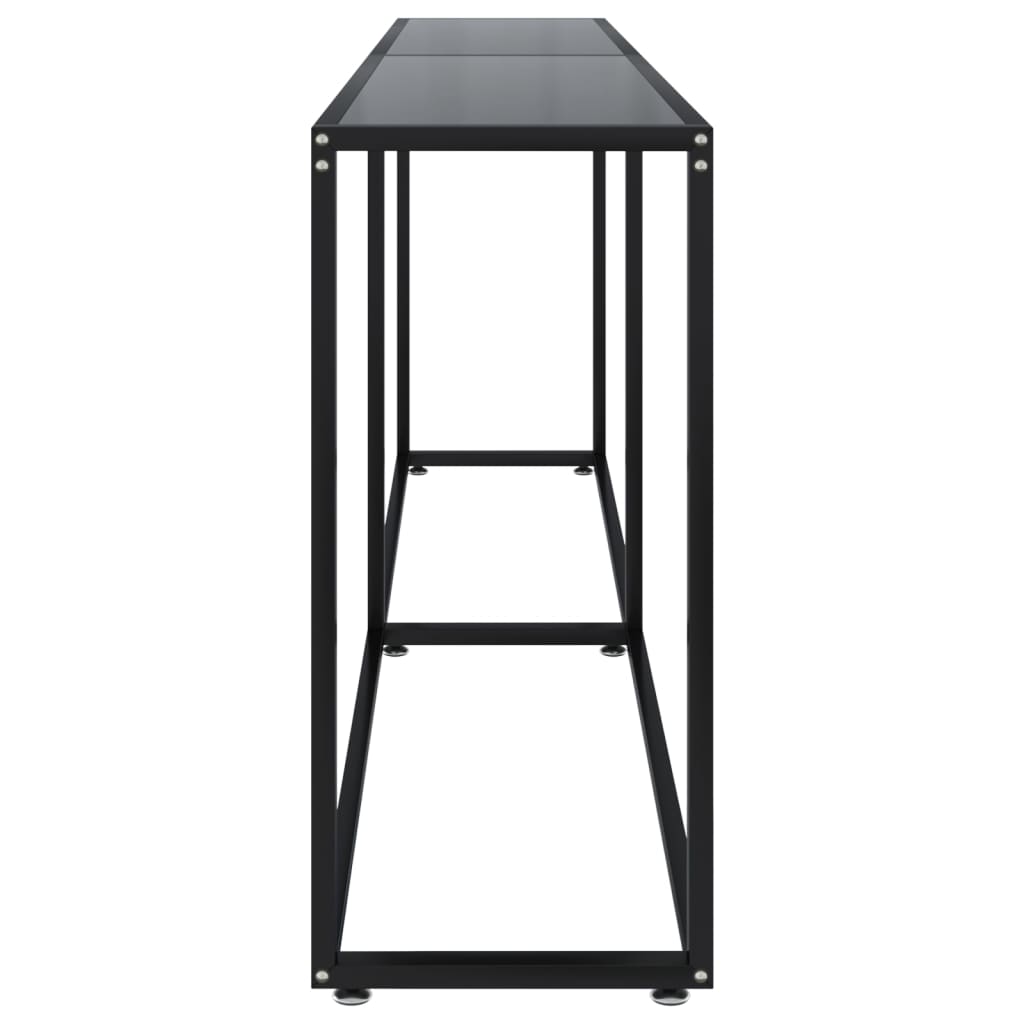 Tavolo Consolle Nero 220x35x75,5 cm in Vetro Temperato