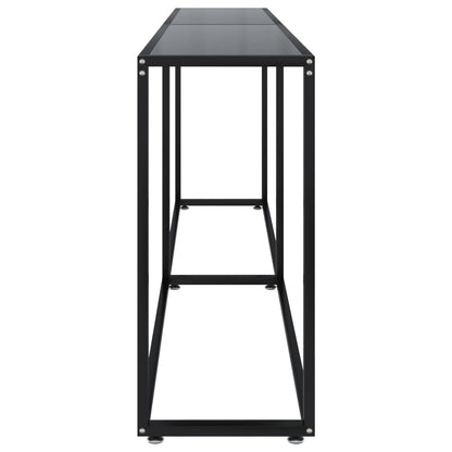 Tavolo Consolle Nero 220x35x75,5 cm in Vetro Temperato