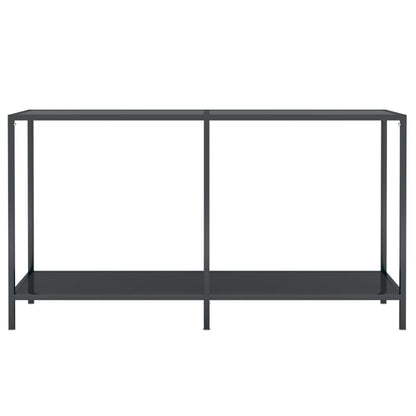 Tavolo Consolle Nero 140x35x75,5 cm in Vetro Temperato