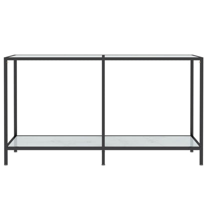 Tavolo Consolle Bianco 140x35x75,5 cm in Vetro Temperato