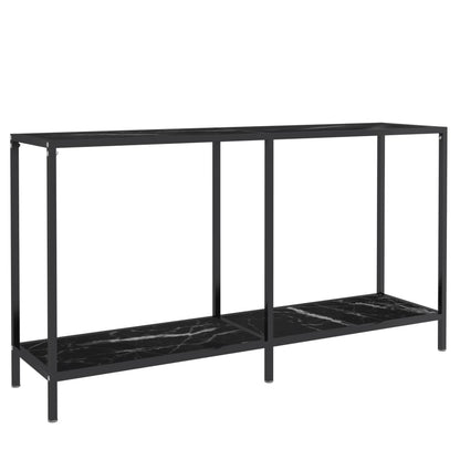 Tavolo Consolle Nero 140x35x75,5 cm in Vetro Temperato