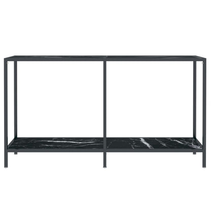 Tavolo Consolle Nero 140x35x75,5 cm in Vetro Temperato