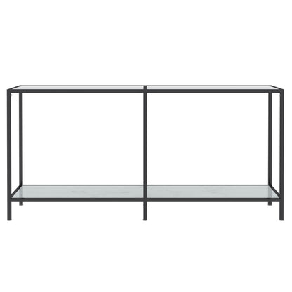 Tavolo Consolle Bianco 160x35x75,5 cm in Vetro Temperato