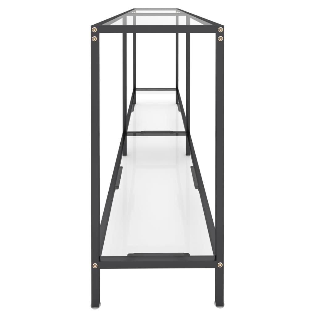 Tavolo Consolle Trasparente 180x35x75,5 cm in Vetro Temperato