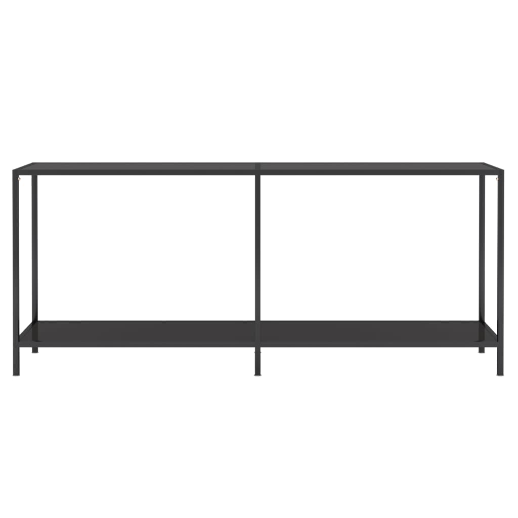 Tavolo Consolle Nero 180x35x75,5 cm in Vetro Temperato