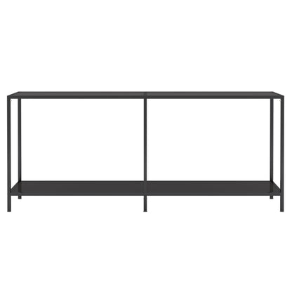 Tavolo Consolle Nero 180x35x75,5 cm in Vetro Temperato